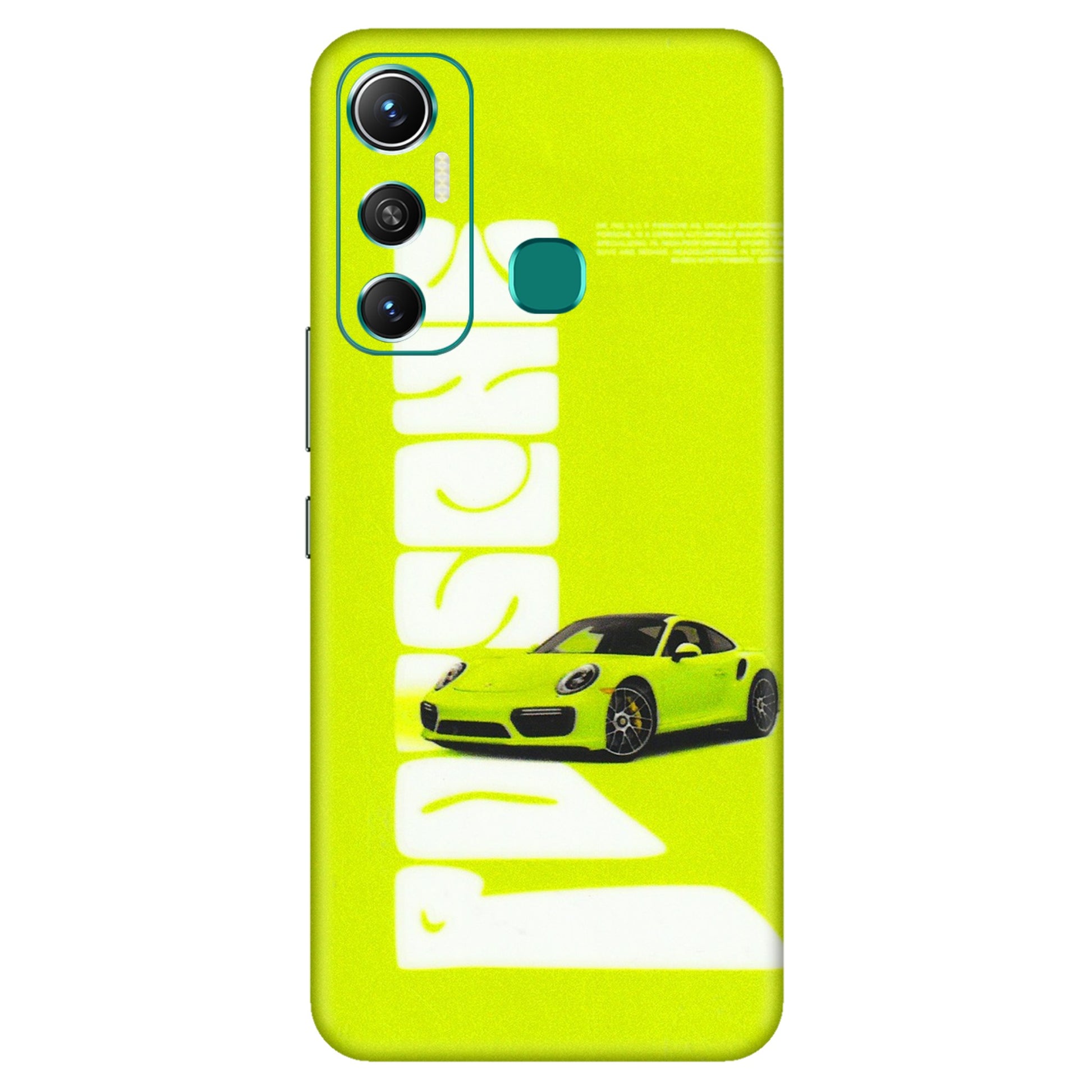 INFINIX Phone Skins (All Models) - Lime Green Porche - 3D Embossed Finish (L-30) Infinix Hot 11