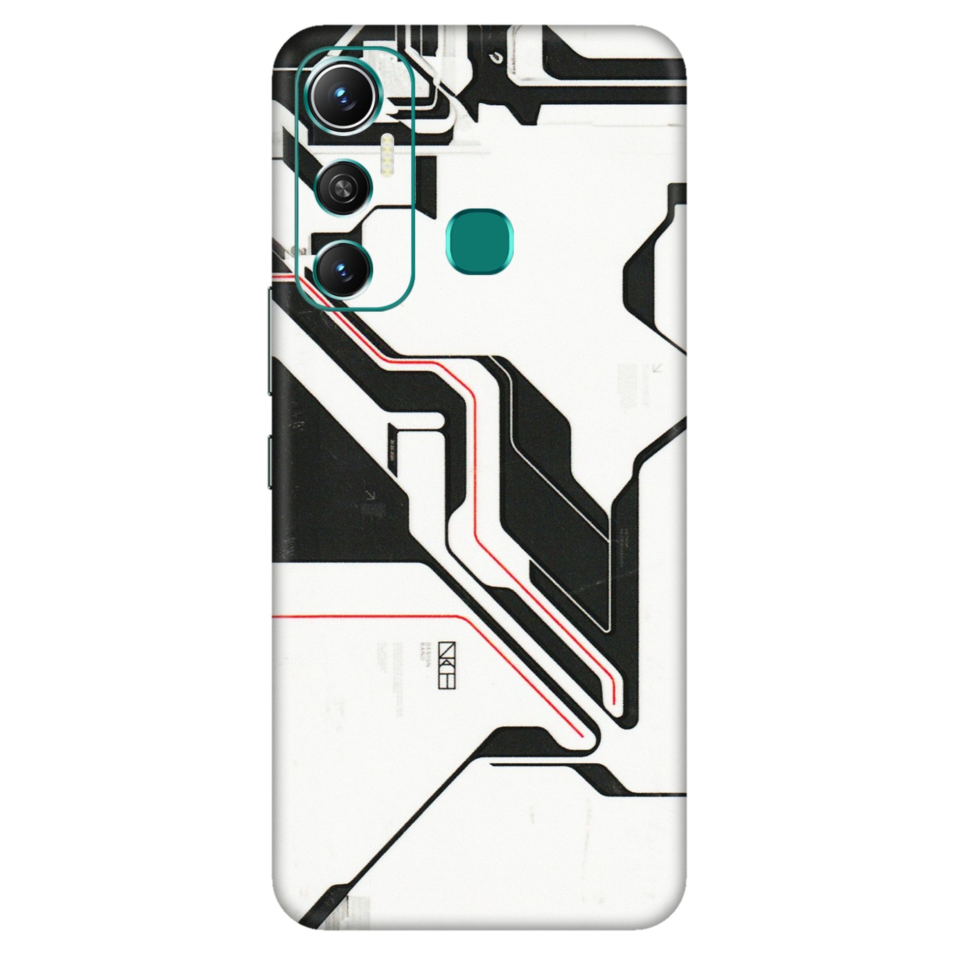 INFINIX Phone Skins (All Models) - White Techy Logo - 3D Embossed Finish (L-312) Infinix Hot 11