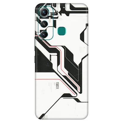 INFINIX Phone Skins (All Models) - White Techy Logo - 3D Embossed Finish (L-312) Infinix Hot 11