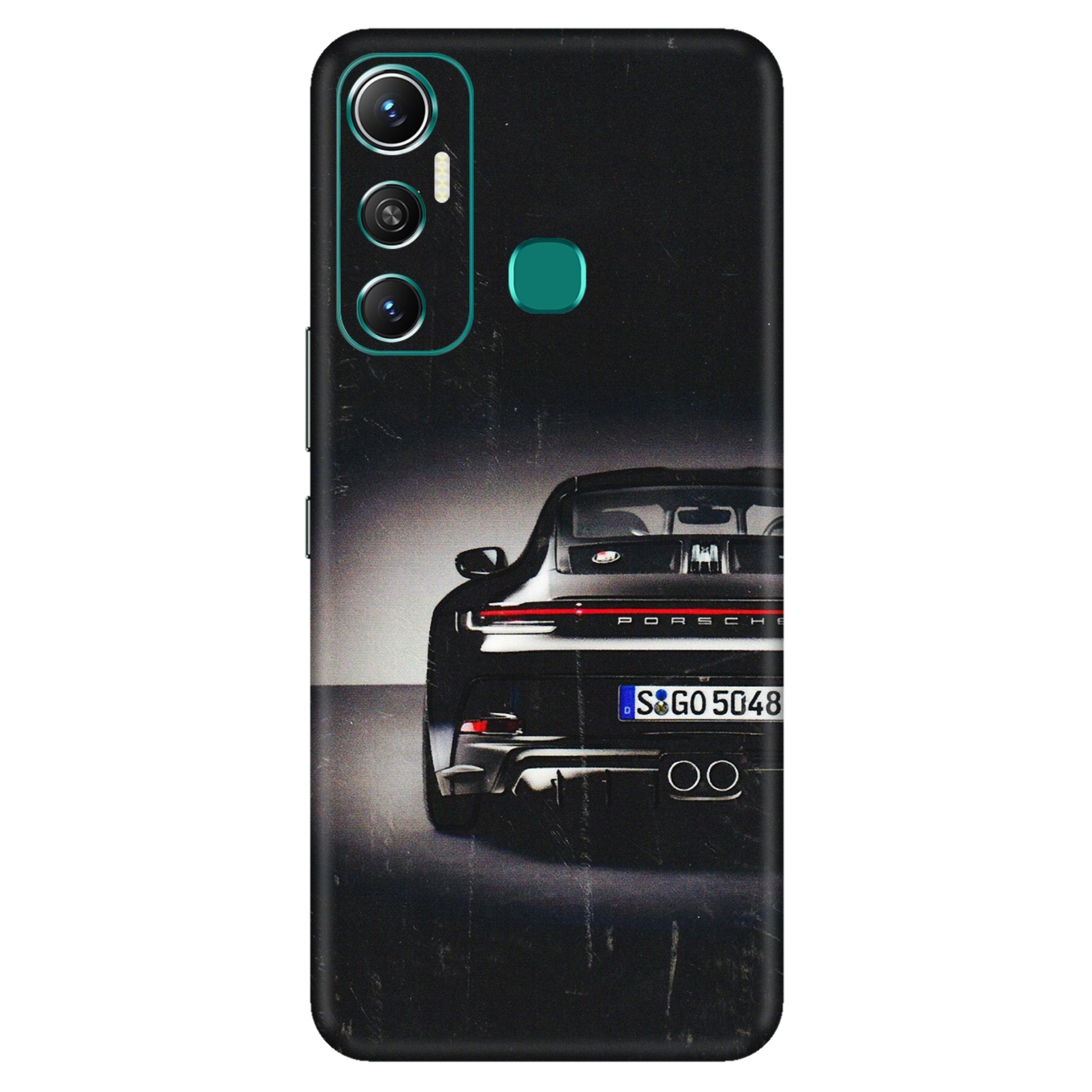 INFINIX Phone Skins (All Models) - New Black Porsche GT3 - 3D Embossed Finish (L-327) Infinix Hot 11