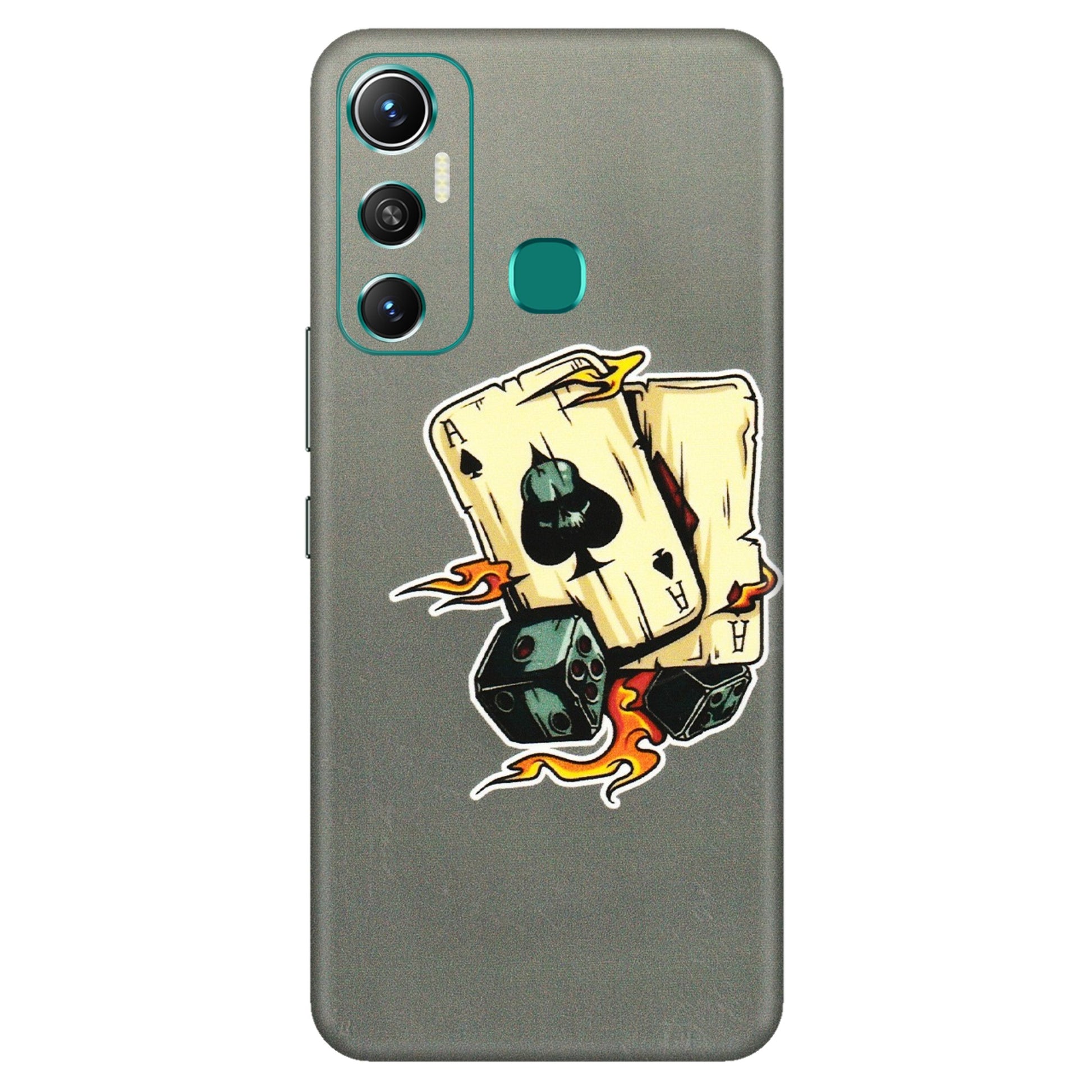 INFINIX Phone Skins (All Models) - Grey Cards Of Ace - 3D Embossed Finish (L-77) Infinix Hot 11