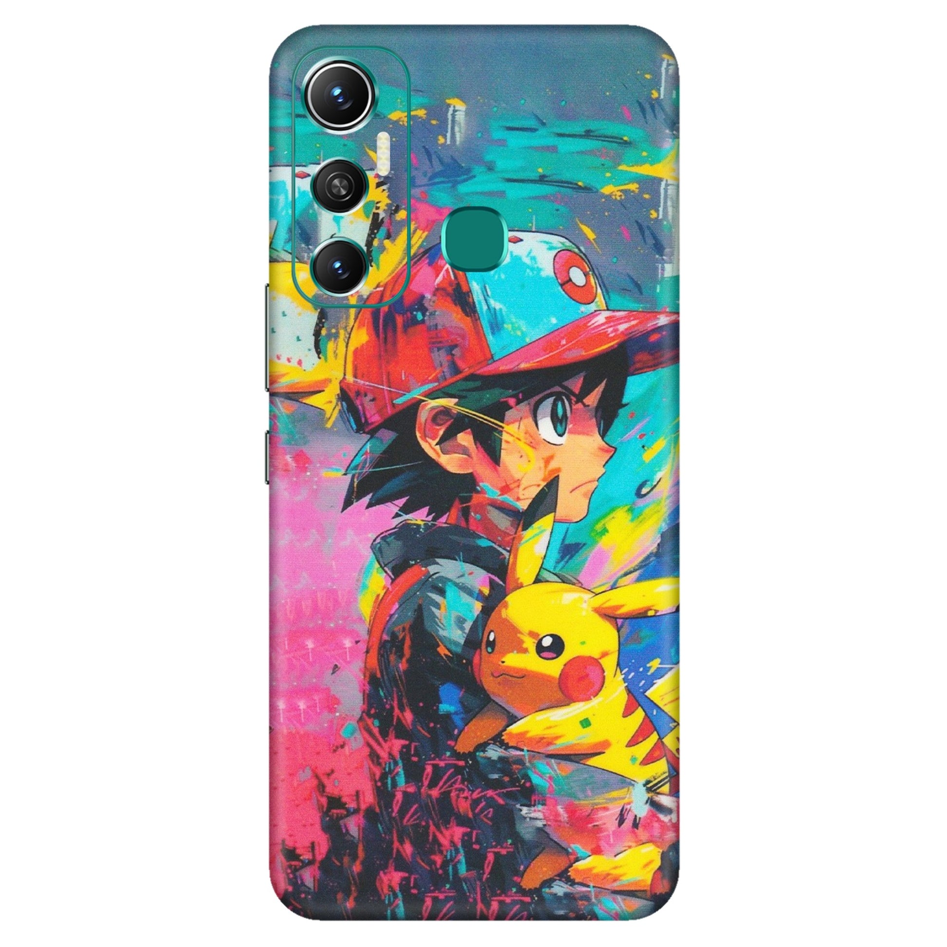 INFINIX Phone Skins (All Models) - Ash & Pikachu - Matte Finish (M-26) Infinix Hot 11