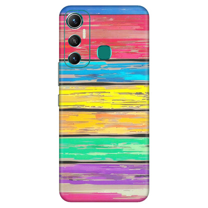 INFINIX Phone Skins (All Models) - Multi Colour Wooden Wall - Matte Finish (M-96) Infinix Hot 11