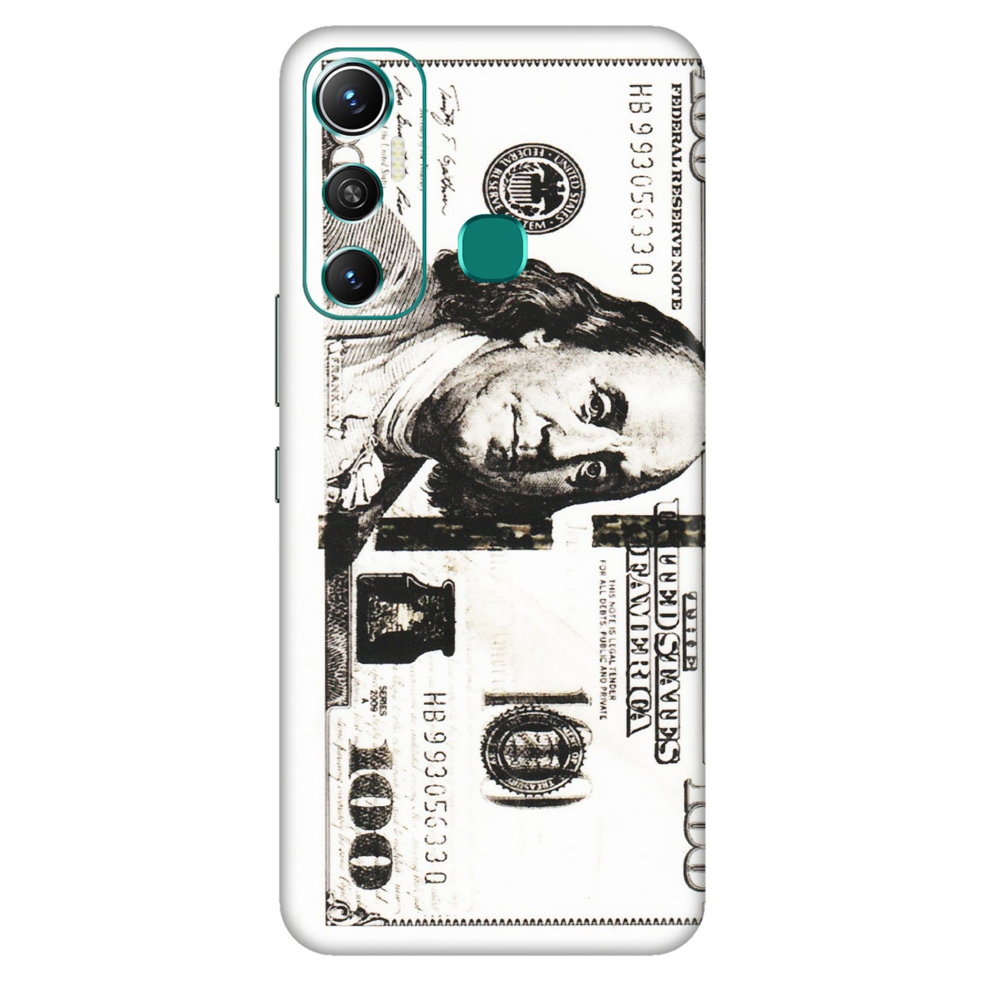INFINIX Phone Skins (All Models) - 100 Dollar Currency - Transparent Finish (T-01) Infinix Hot 11