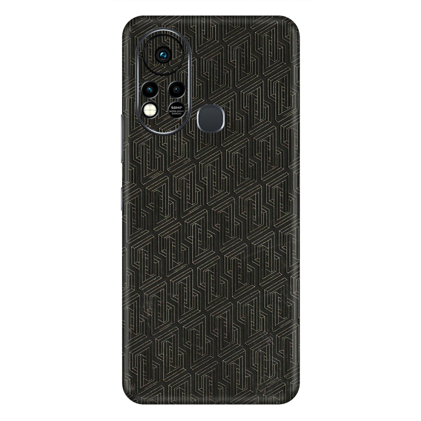INFINIX Phone Skins (All Models) - Black Abstract Pattern - 3D Embossed Finish (L-117) Infinix Hot 11S