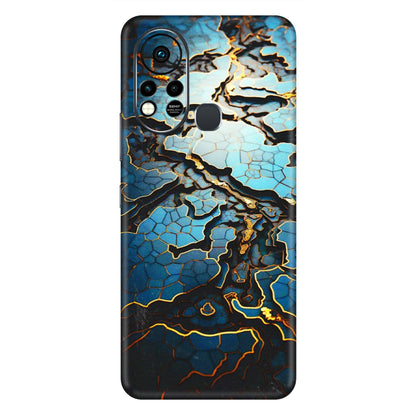 INFINIX Phone Skins (All Models) - Blue Gold Abstract - 3D Embossed Finish (L-11) Infinix Hot 11S