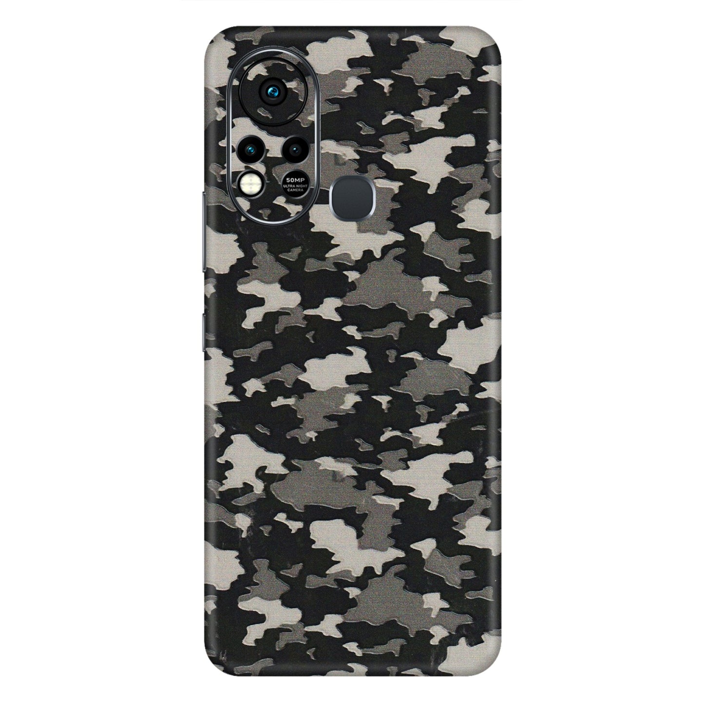 INFINIX Phone Skins (All Models) - Black/Grey Camoflaunge - 3D Embossed Finish (L-142) Infinix Hot 11S
