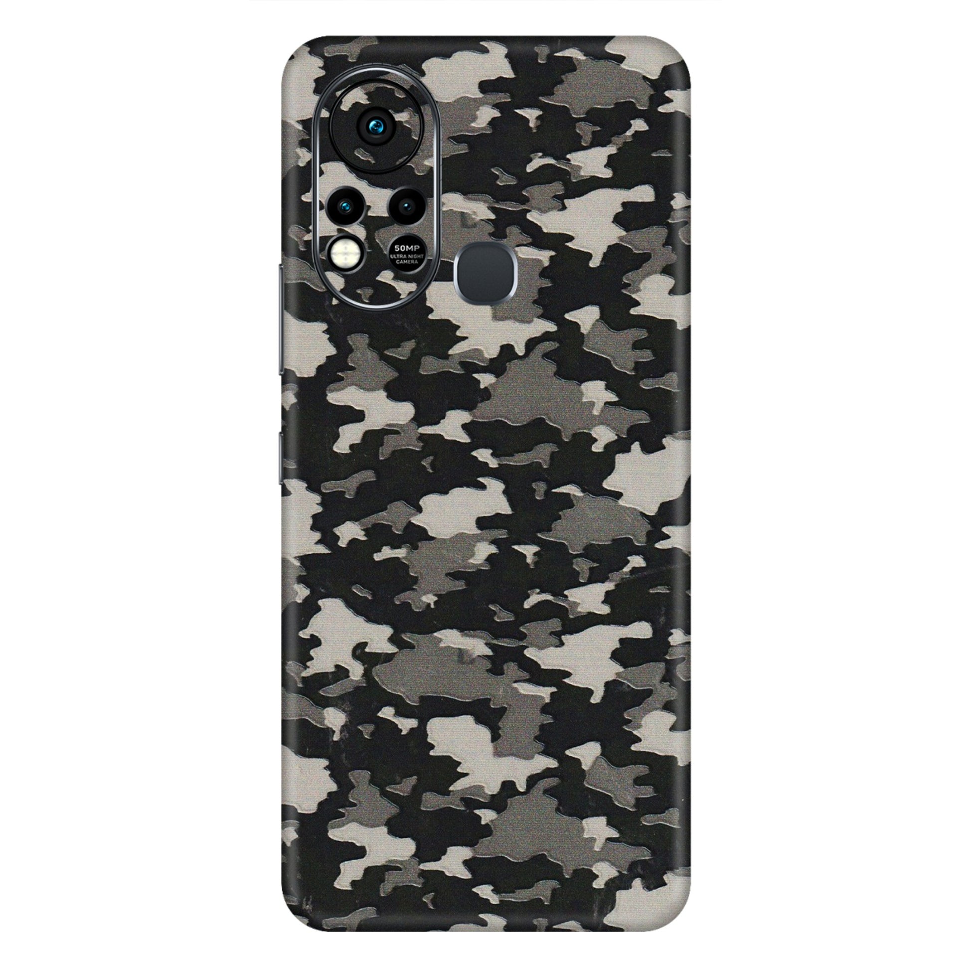 INFINIX Phone Skins (All Models) - Black/Grey Camoflaunge - 3D Embossed Finish (L-142) Infinix Hot 11S