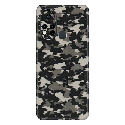INFINIX Phone Skins (All Models) - Black/Grey Camoflaunge - 3D Embossed Finish (L-142) Infinix Hot 11S