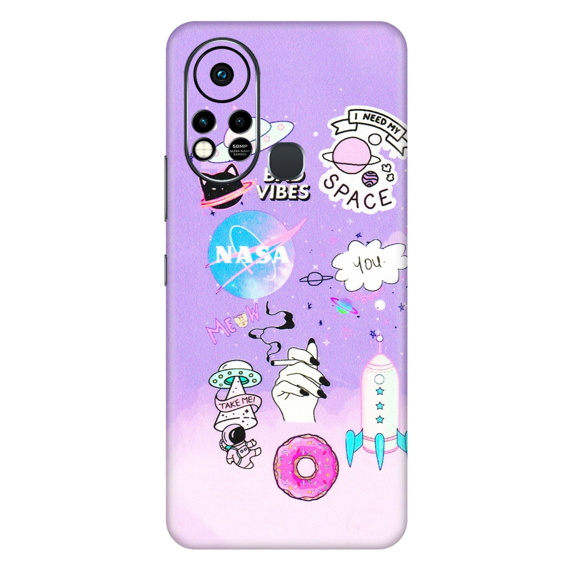INFINIX Phone Skins (All Models) - I Need My Nasa Skin - 3D Embossed Finish (L-149) Infinix Hot 11S