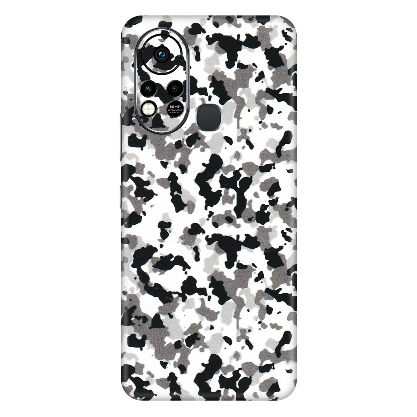INFINIX Phone Skins (All Models) - White Black Camouflage - 3D Embossed Finish (L-18) Infinix Hot 11S