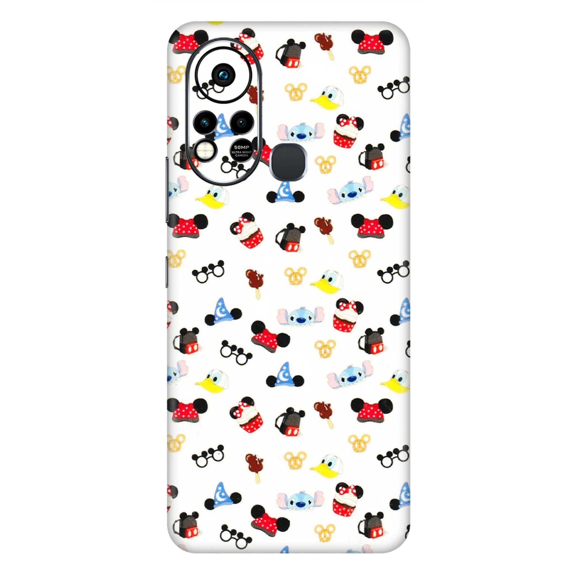 INFINIX Phone Skins (All Models) - Minnie Mouse & Donald Doodles s - 3D Embossed Finish (L-194) Infinix Hot 11S