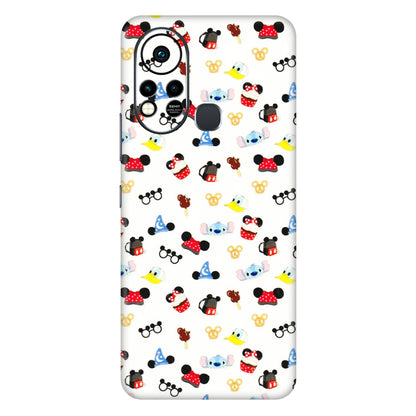 INFINIX Phone Skins (All Models) - Minnie Mouse & Donald Doodles s - 3D Embossed Finish (L-194) Infinix Hot 11S