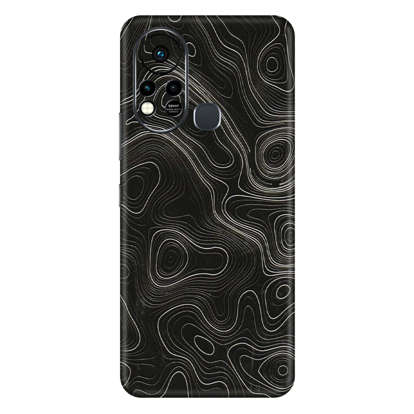INFINIX Phone Skins (All Models) - Black Swirl - 3D Embossed Finish (L-196) Infinix Hot 11S
