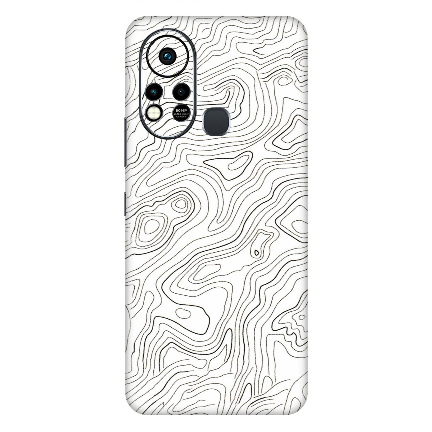 INFINIX Phone Skins (All Models) - White Black Swirls - 3D Embossed Finish (L-219) Infinix Hot 11S