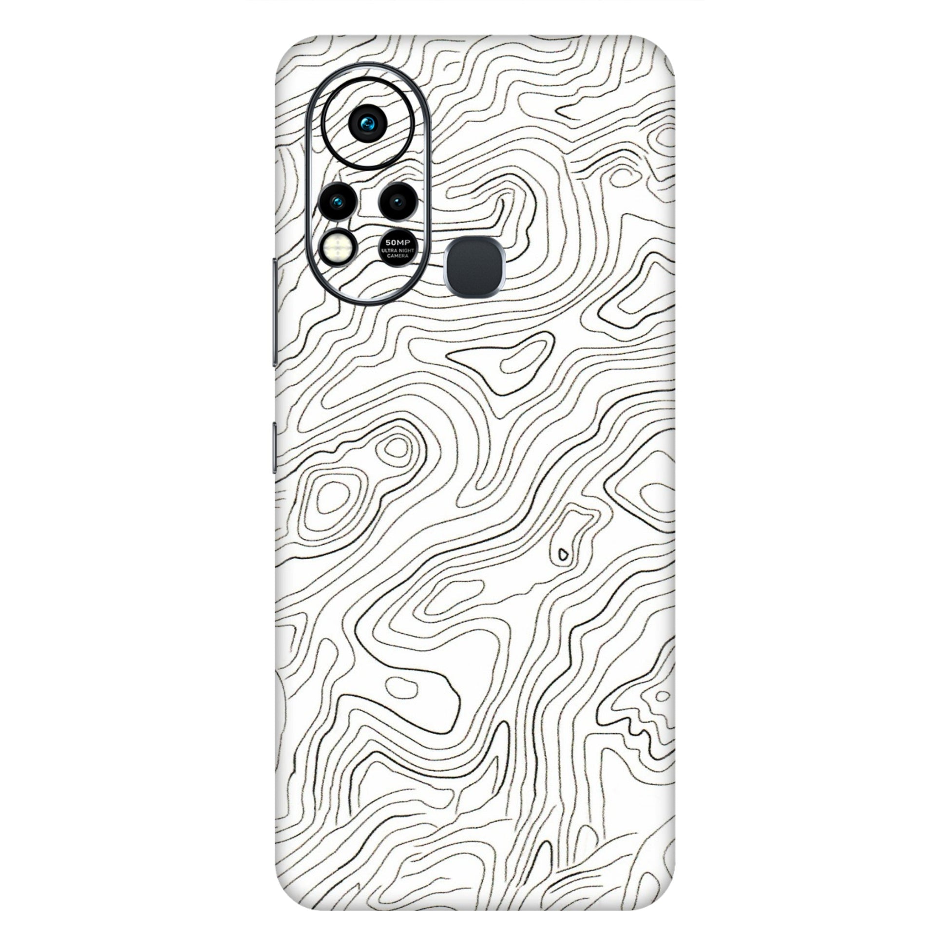INFINIX Phone Skins (All Models) - White Black Swirls - 3D Embossed Finish (L-219) Infinix Hot 11S