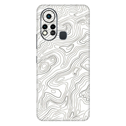 INFINIX Phone Skins (All Models) - White Black Swirls - 3D Embossed Finish (L-219) Infinix Hot 11S