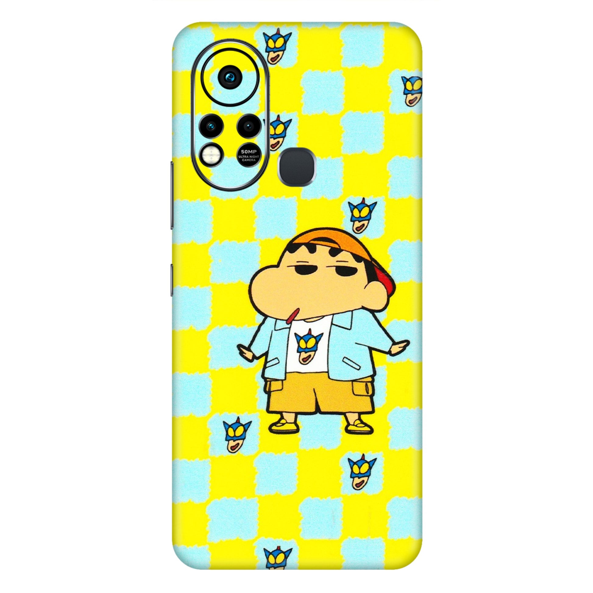 INFINIX Phone Skins (All Models) - Yellow Blue Shinchan Cute - 3D Embossed Finish (L-221) Infinix Hot 11S