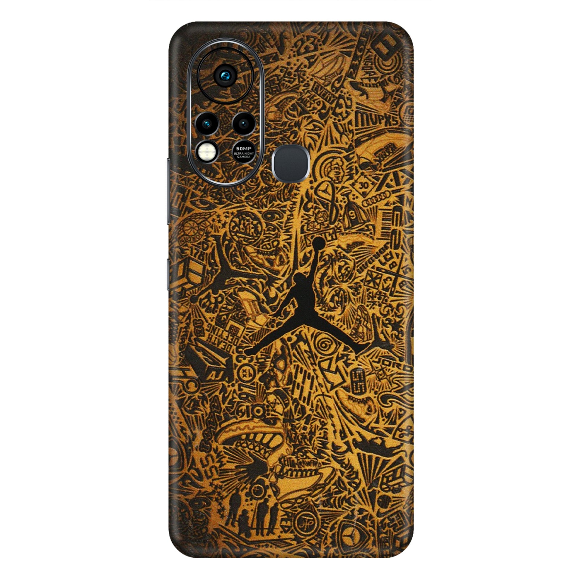INFINIX Phone Skins (All Models) - Premium Gold Basketball Player - 3D Embossed Finish (L-236) Infinix Hot 11S