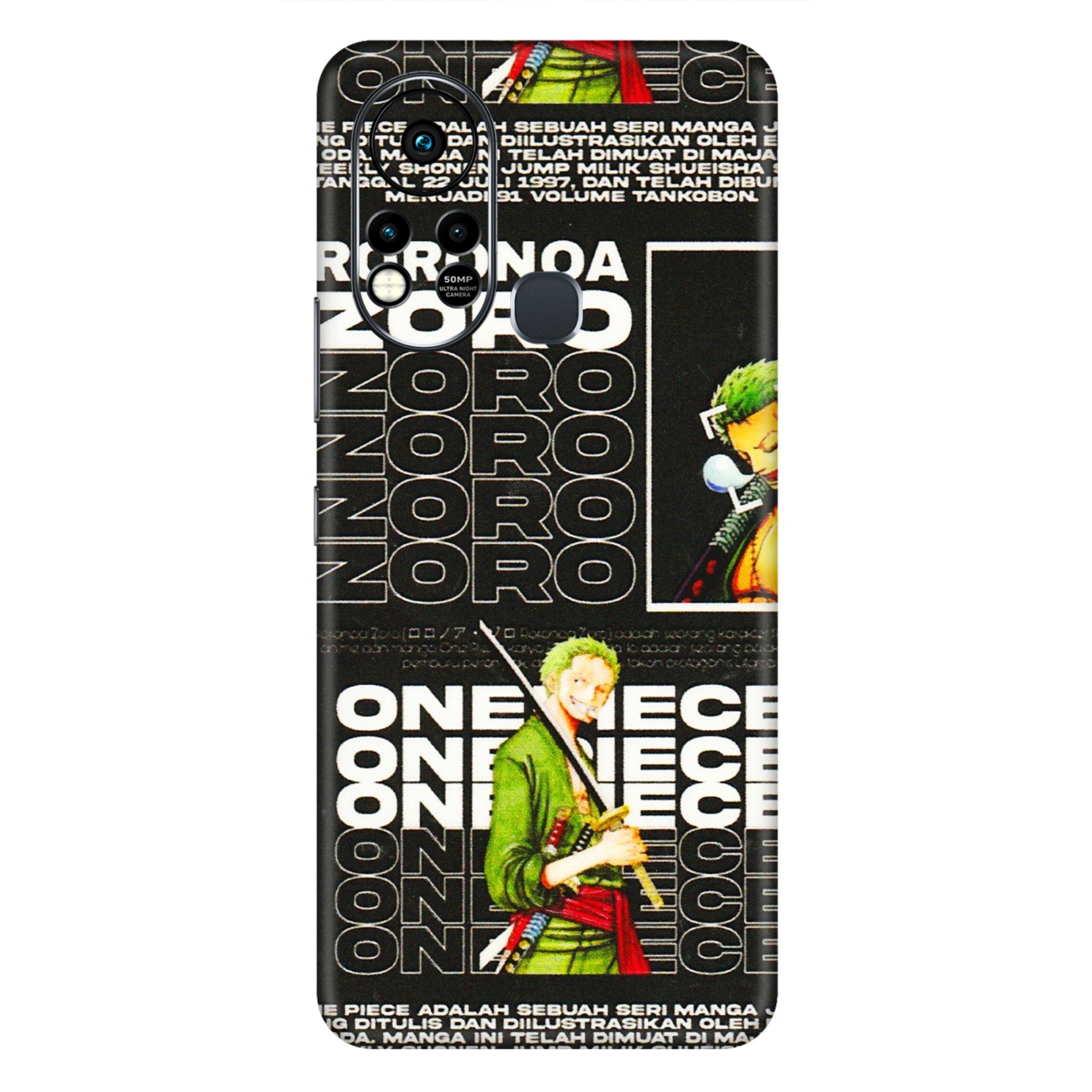 INFINIX Phone Skins (All Models) - One Piece Zoro - 3D Embossed Finish (L-250) Infinix Hot 11S