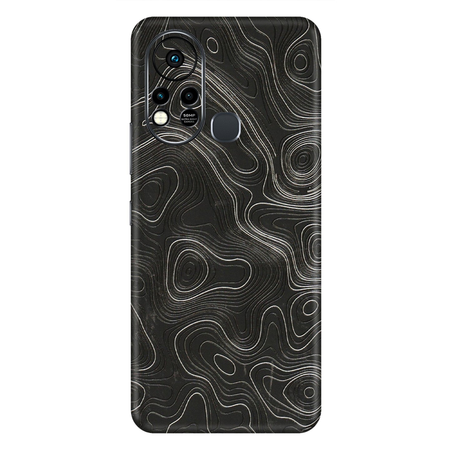 INFINIX Phone Skins (All Models) - Abstract White Line Map - 3D Embossed Finish (L-269) Infinix Hot 11S