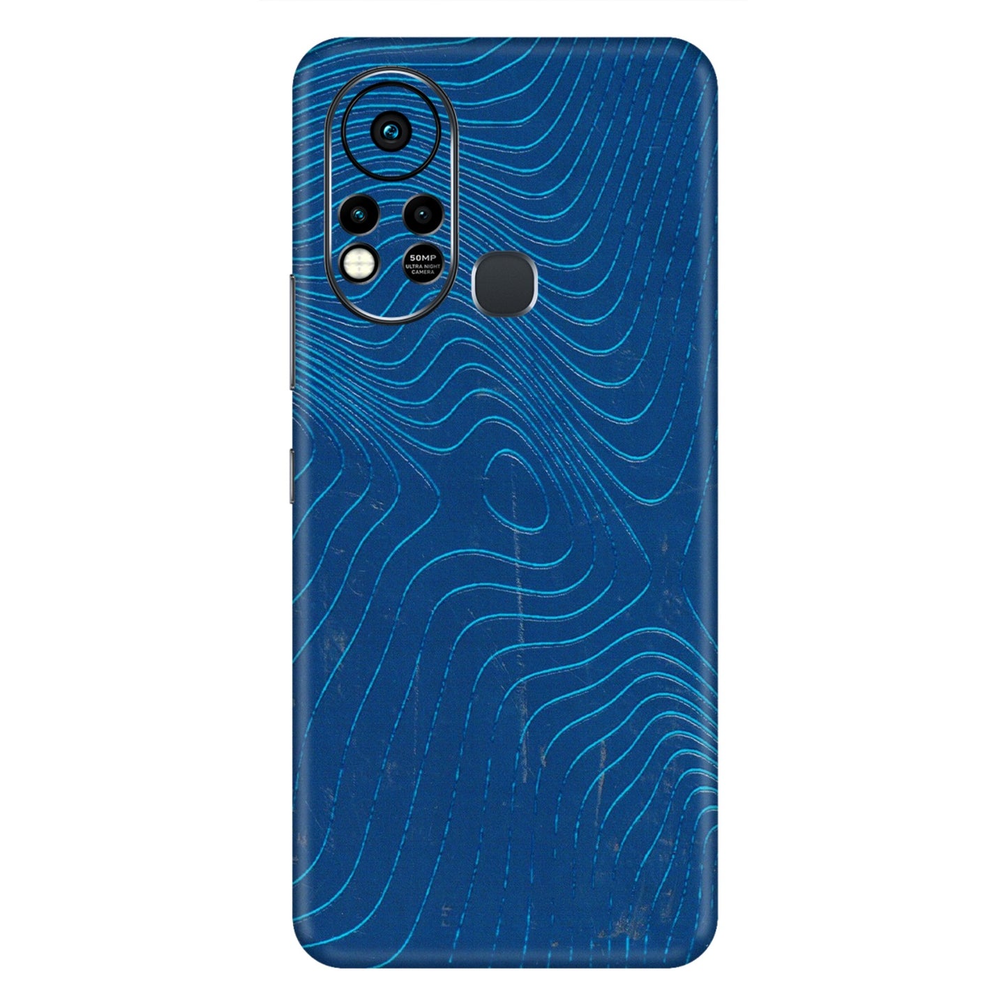 INFINIX Phone Skins (All Models) - Abstract Blue Line Map - 3D Embossed Finish (L-272) Infinix Hot 11S