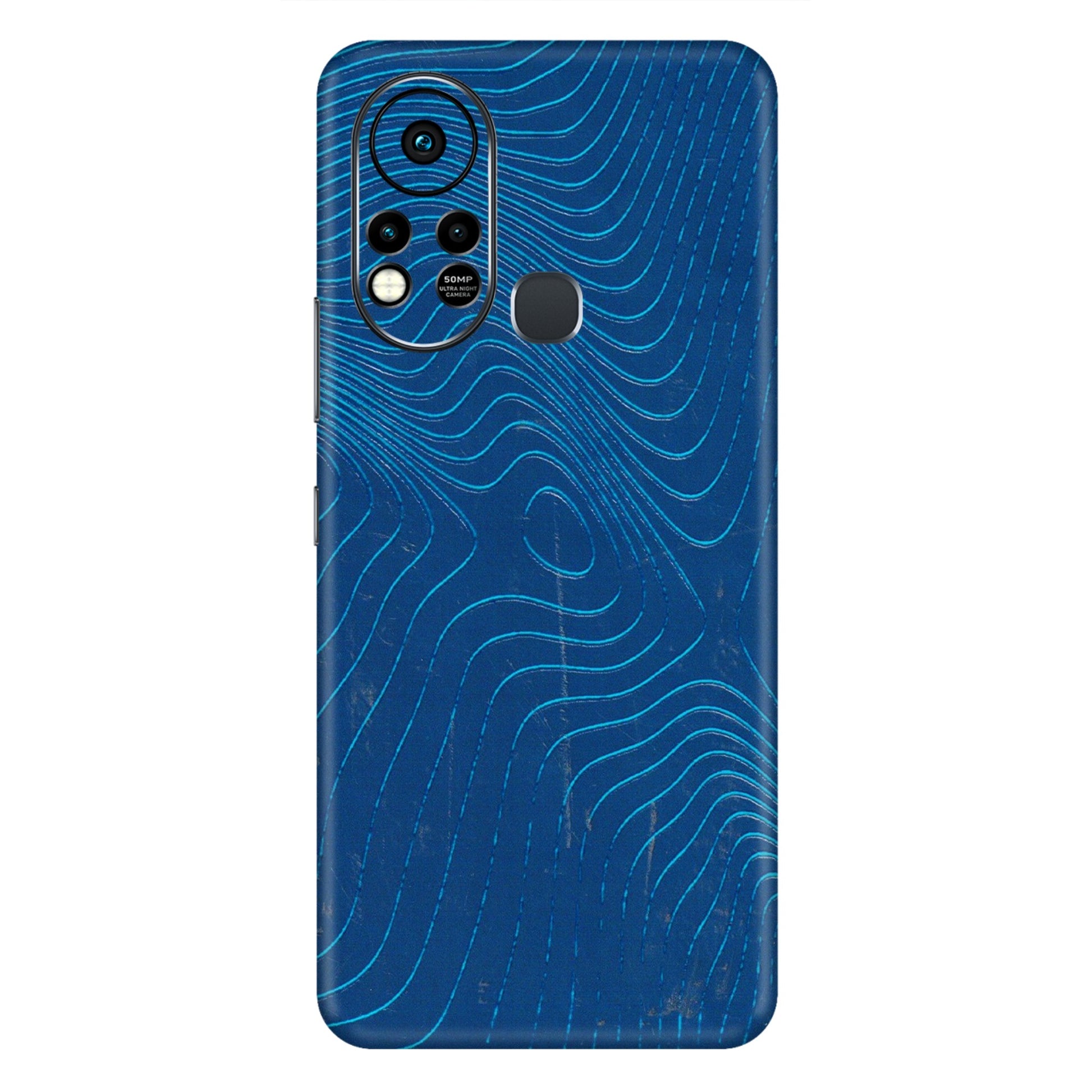 INFINIX Phone Skins (All Models) - Abstract Blue Line Map - 3D Embossed Finish (L-272) Infinix Hot 11S