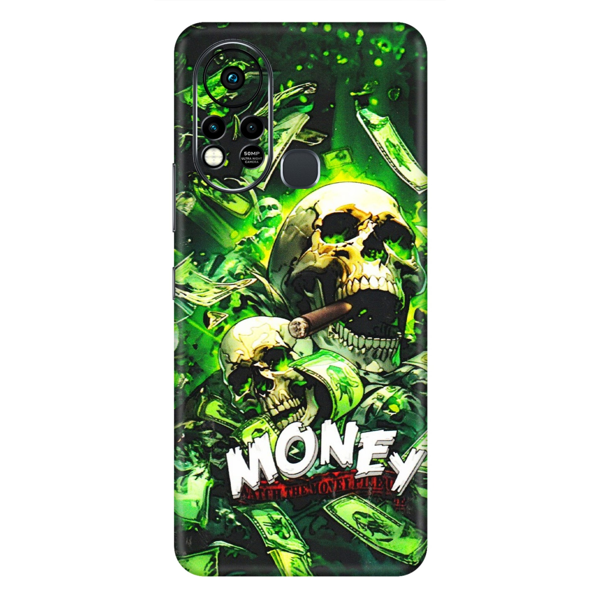 INFINIX Phone Skins (All Models) - Skull Money - 3D Embossed Finish (L-303) Infinix Hot 11S