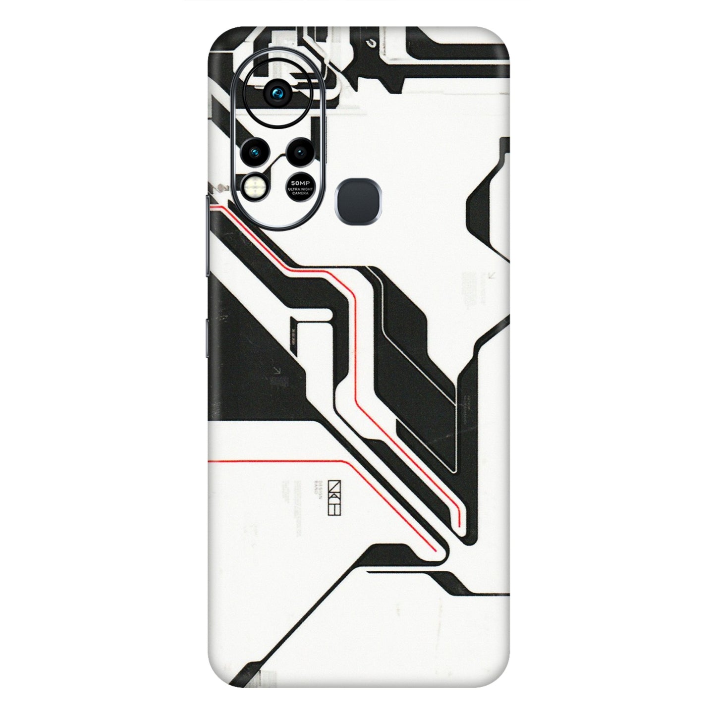 INFINIX Phone Skins (All Models) - White Techy Logo - 3D Embossed Finish (L-312) Infinix Hot 11S