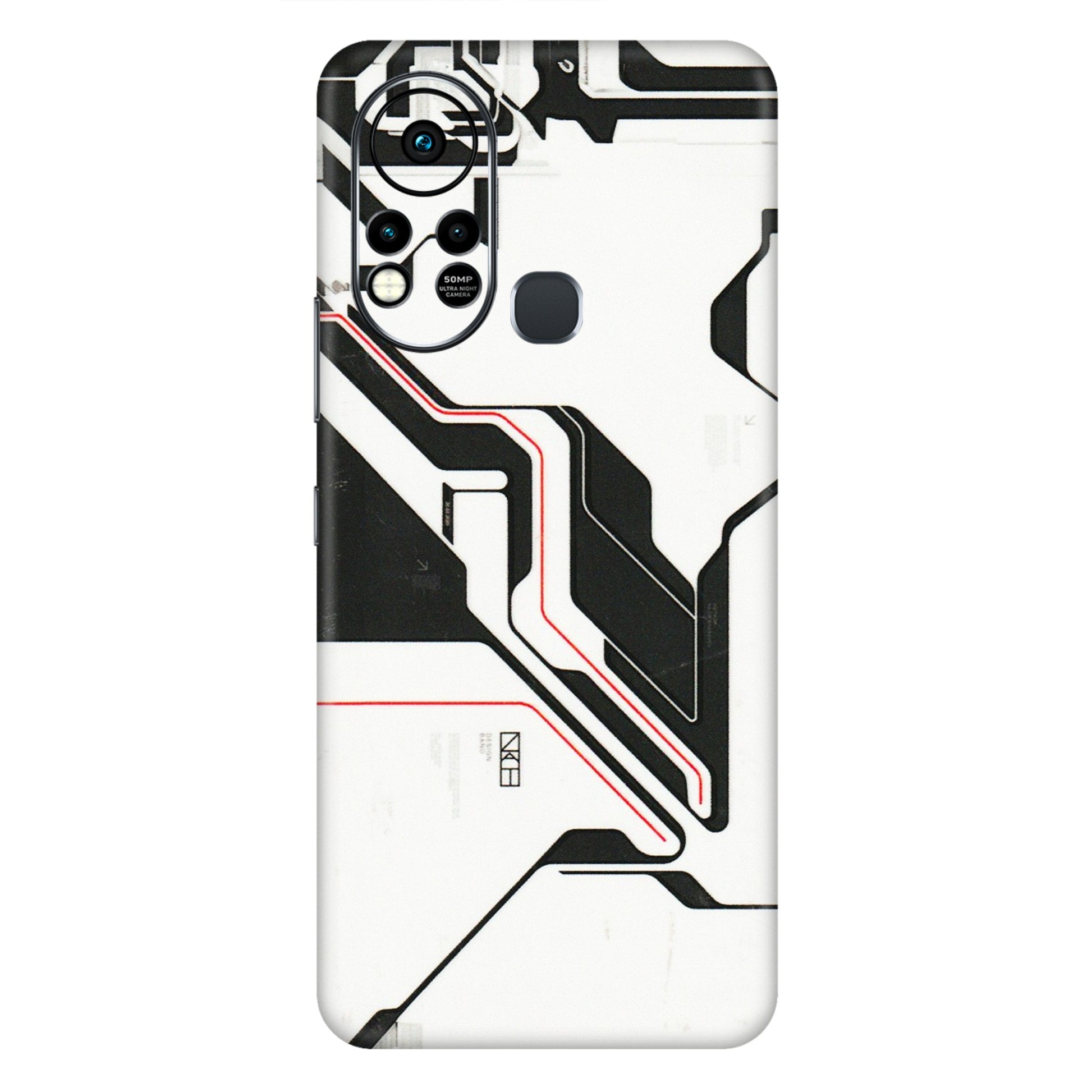 INFINIX Phone Skins (All Models) - White Techy Logo - 3D Embossed Finish (L-312) Infinix Hot 11S