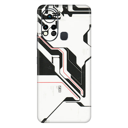 INFINIX Phone Skins (All Models) - White Techy Logo - 3D Embossed Finish (L-312) Infinix Hot 11S