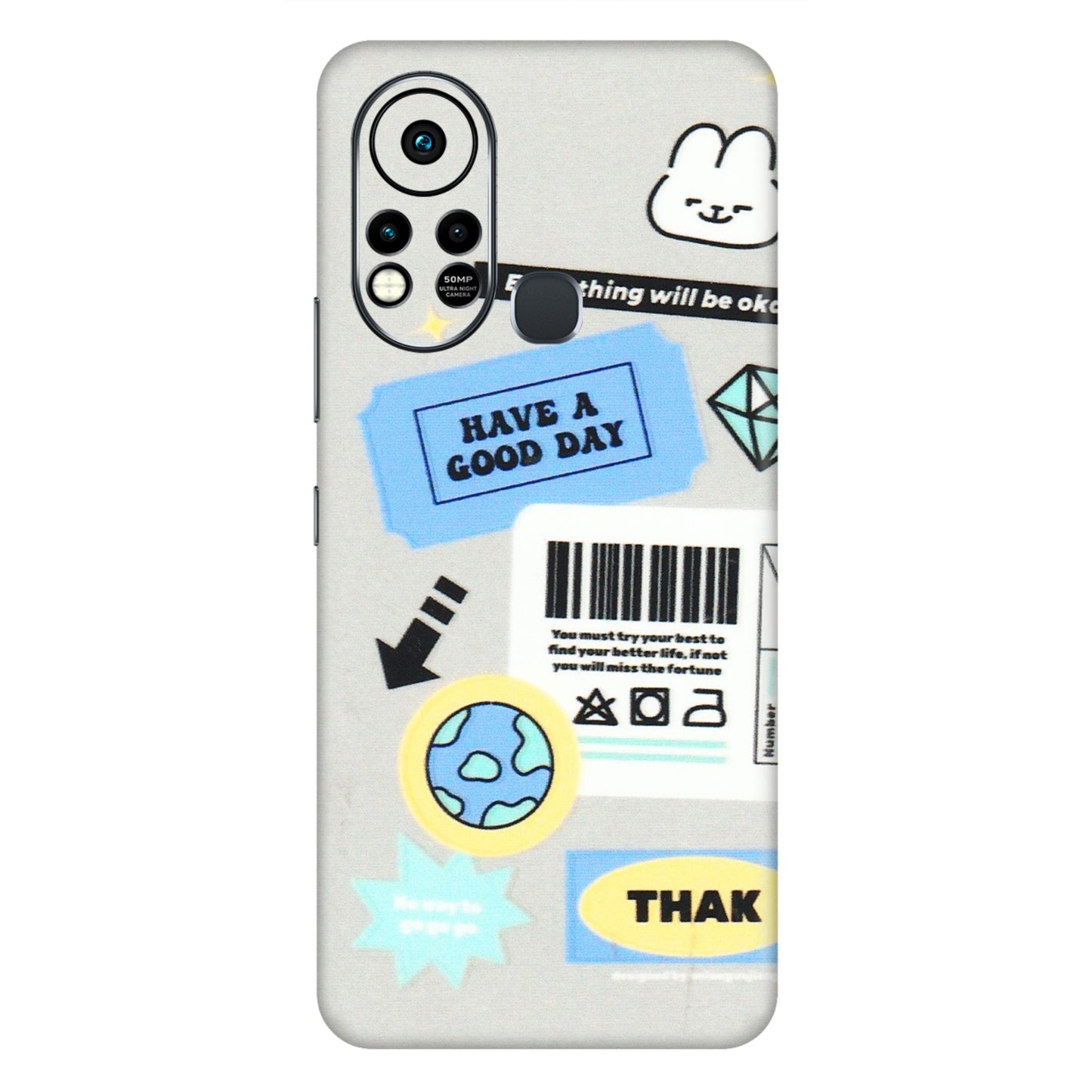 INFINIX Phone Skins (All Models) - Will Be Okay Design - 3D Embossed Finish (L-316) Infinix Hot 11S