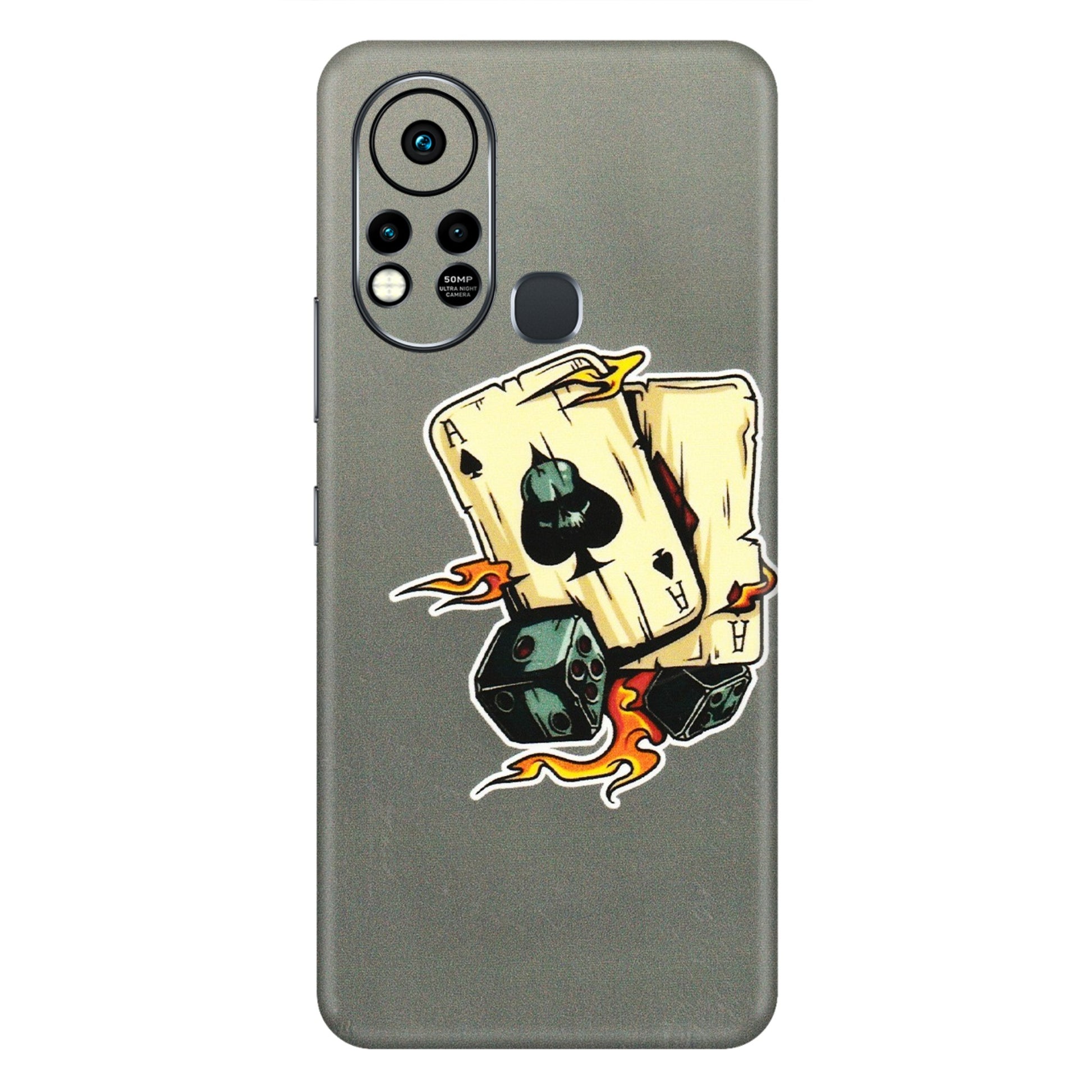 INFINIX Phone Skins (All Models) - Grey Cards Of Ace - 3D Embossed Finish (L-77) Infinix Hot 11S