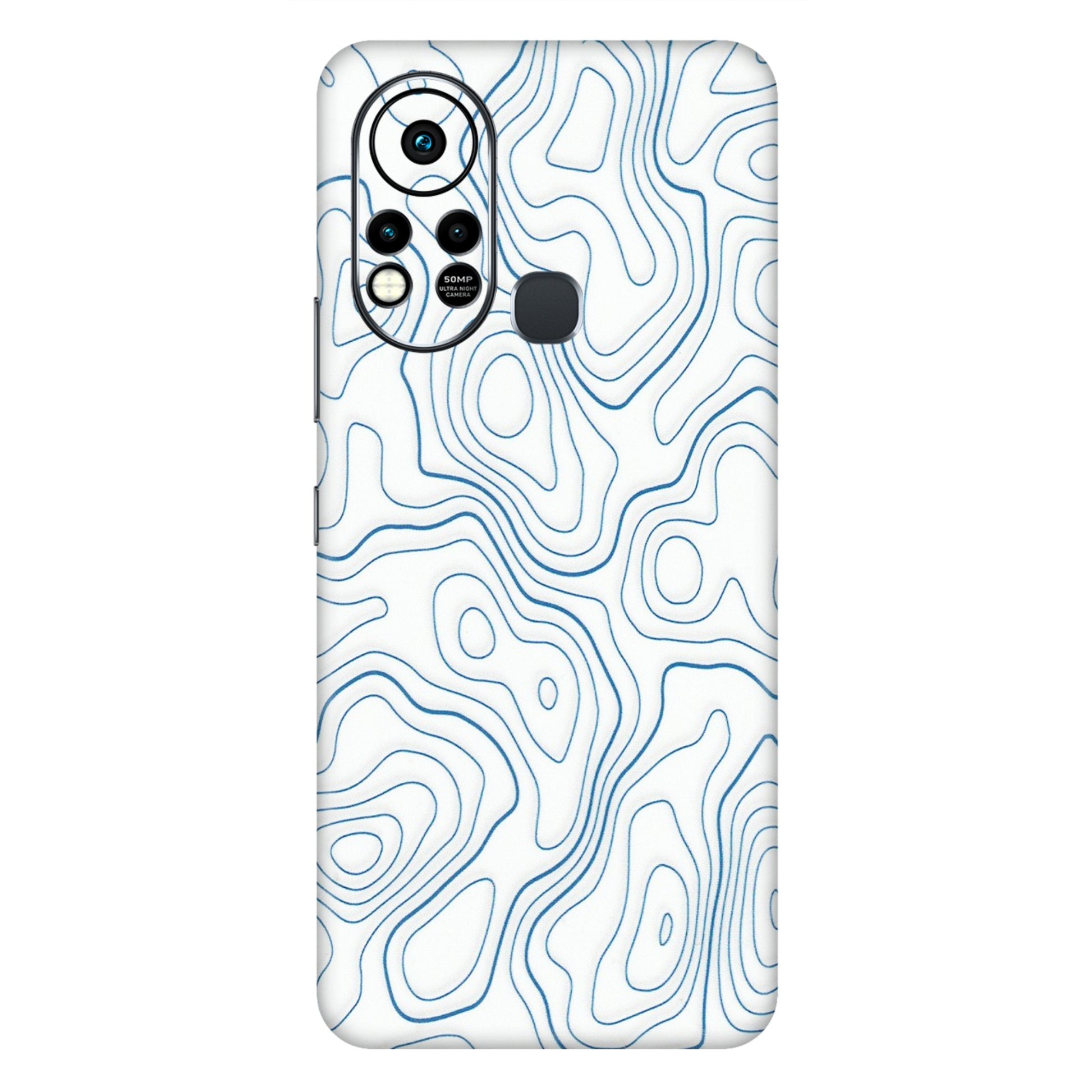 INFINIX Phone Skins (All Models) - Blue And White Swirls - Matte Finish (M-139) Infinix Hot 11S