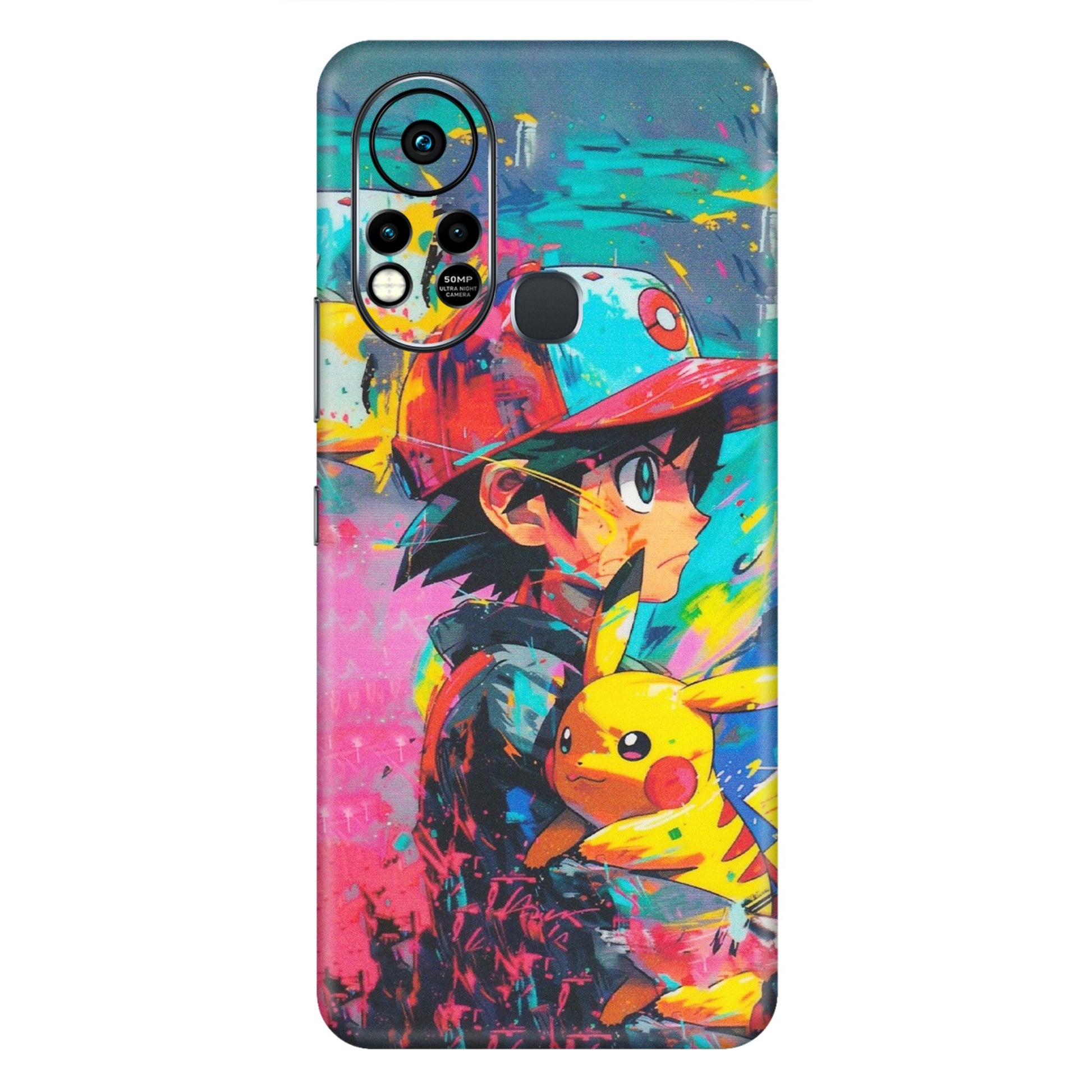 INFINIX Phone Skins (All Models) - Ash & Pikachu - Matte Finish (M-26) Infinix Hot 11S