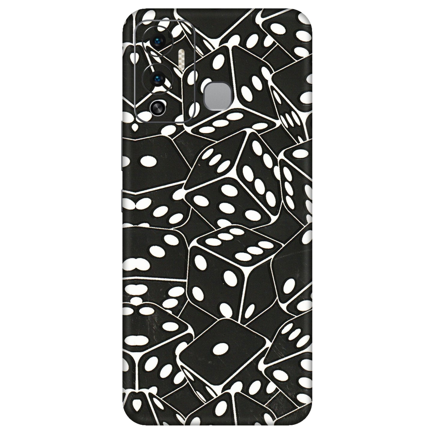 INFINIX Phone Skins (All Models) - Big Black Dices - 3D Embossed Finish (L-106) Infinix Hot 12 Play