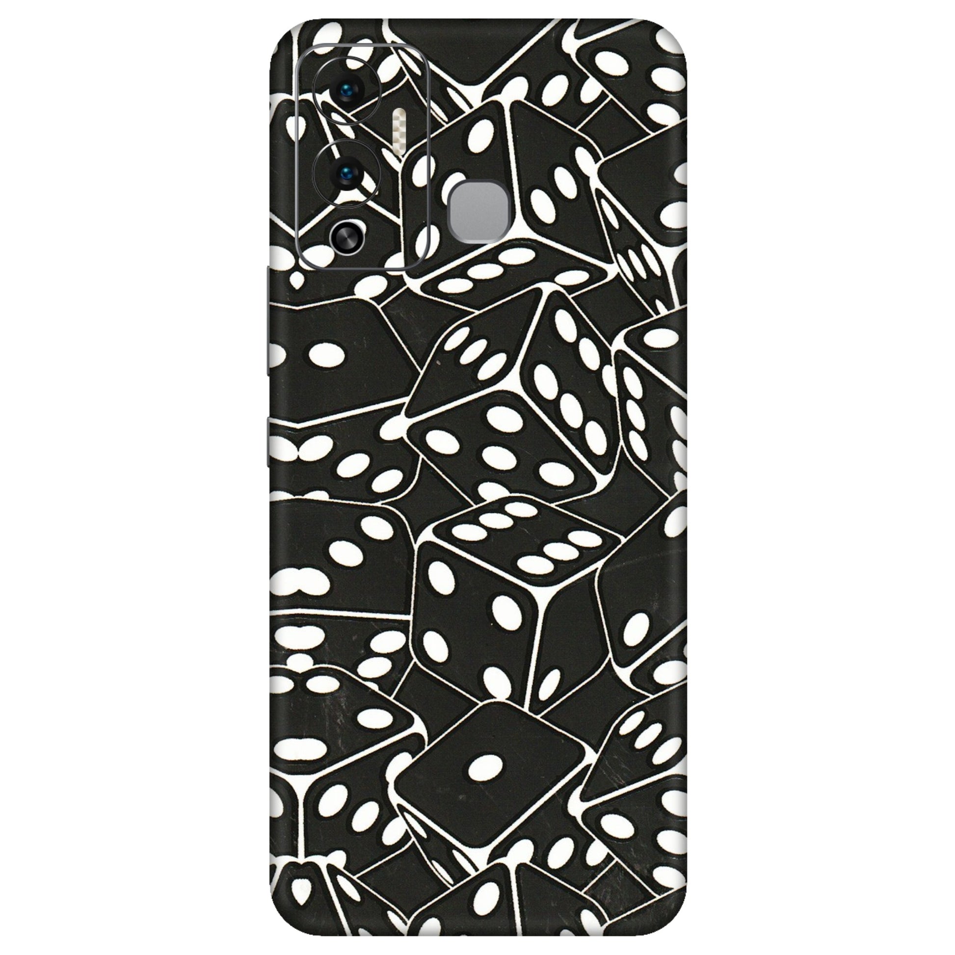 INFINIX Phone Skins (All Models) - Big Black Dices - 3D Embossed Finish (L-106) Infinix Hot 12 Play