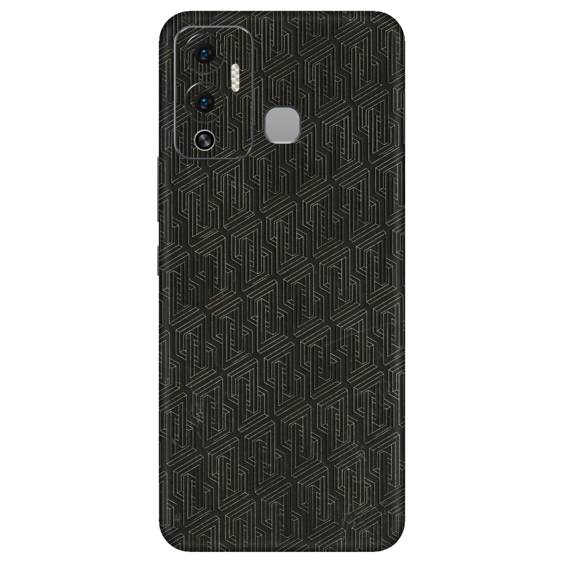 INFINIX Phone Skins (All Models) - Black Abstract Pattern - 3D Embossed Finish (L-117) Infinix Hot 12 Play