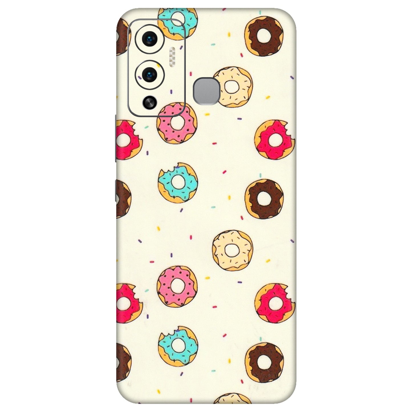 INFINIX Phone Skins (All Models) - Mini Donuts Doodle Art - 3D Embossed Finish (L-122) Infinix Hot 12 Play
