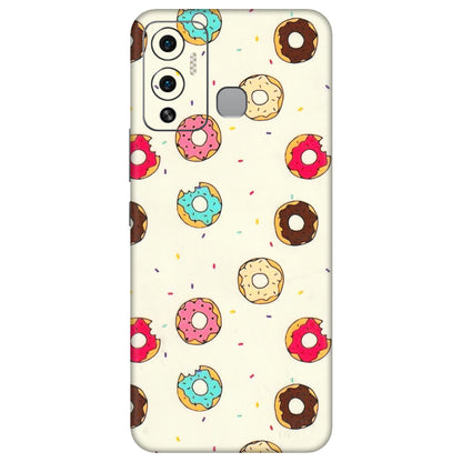 INFINIX Phone Skins (All Models) - Mini Donuts Doodle Art - 3D Embossed Finish (L-122) Infinix Hot 12 Play