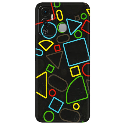 INFINIX Phone Skins (All Models) - Black Shapes - 3D Embossed Finish (L-131) Infinix Hot 12 Play