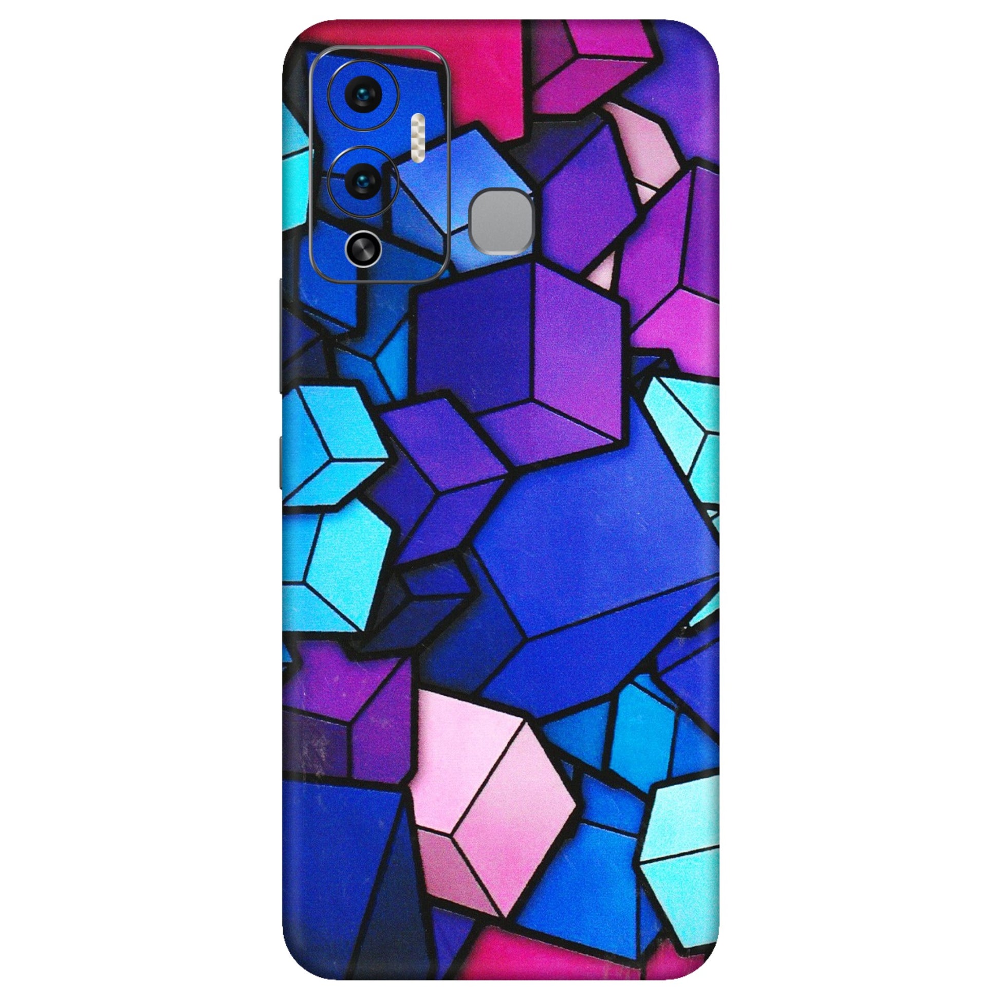 INFINIX Phone Skins (All Models) - Cube Doodle - 3D Embossed Finish (L-141) Infinix Hot 12 Play
