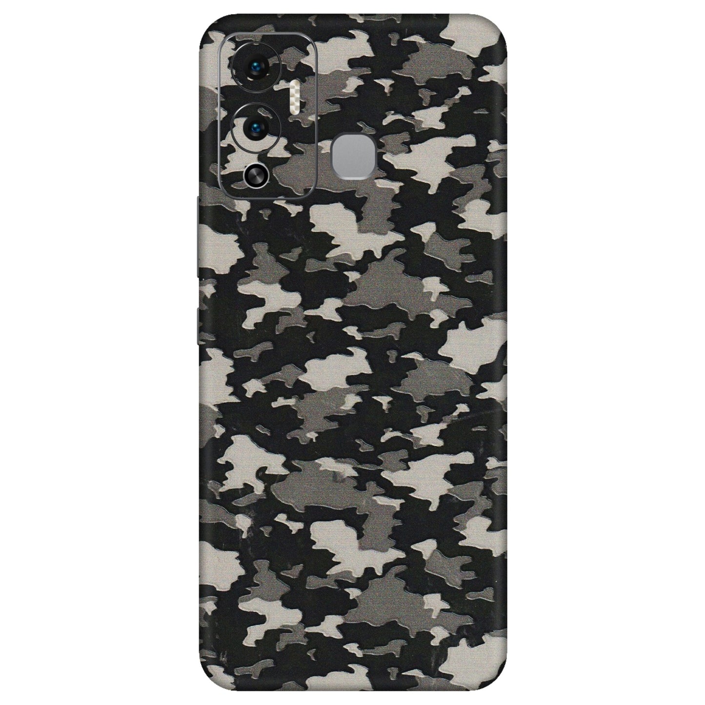 INFINIX Phone Skins (All Models) - Black/Grey Camoflaunge - 3D Embossed Finish (L-142) Infinix Hot 12 Play