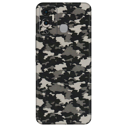 INFINIX Phone Skins (All Models) - Black/Grey Camoflaunge - 3D Embossed Finish (L-142) Infinix Hot 12 Play