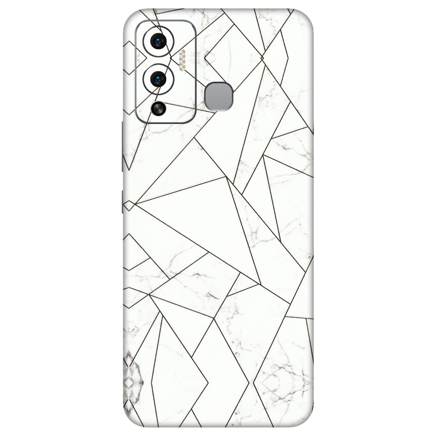 INFINIX Phone Skins (All Models) - Luxury White Marble Effect - 3D Embossed Finish (L-168) Infinix Hot 12 Play