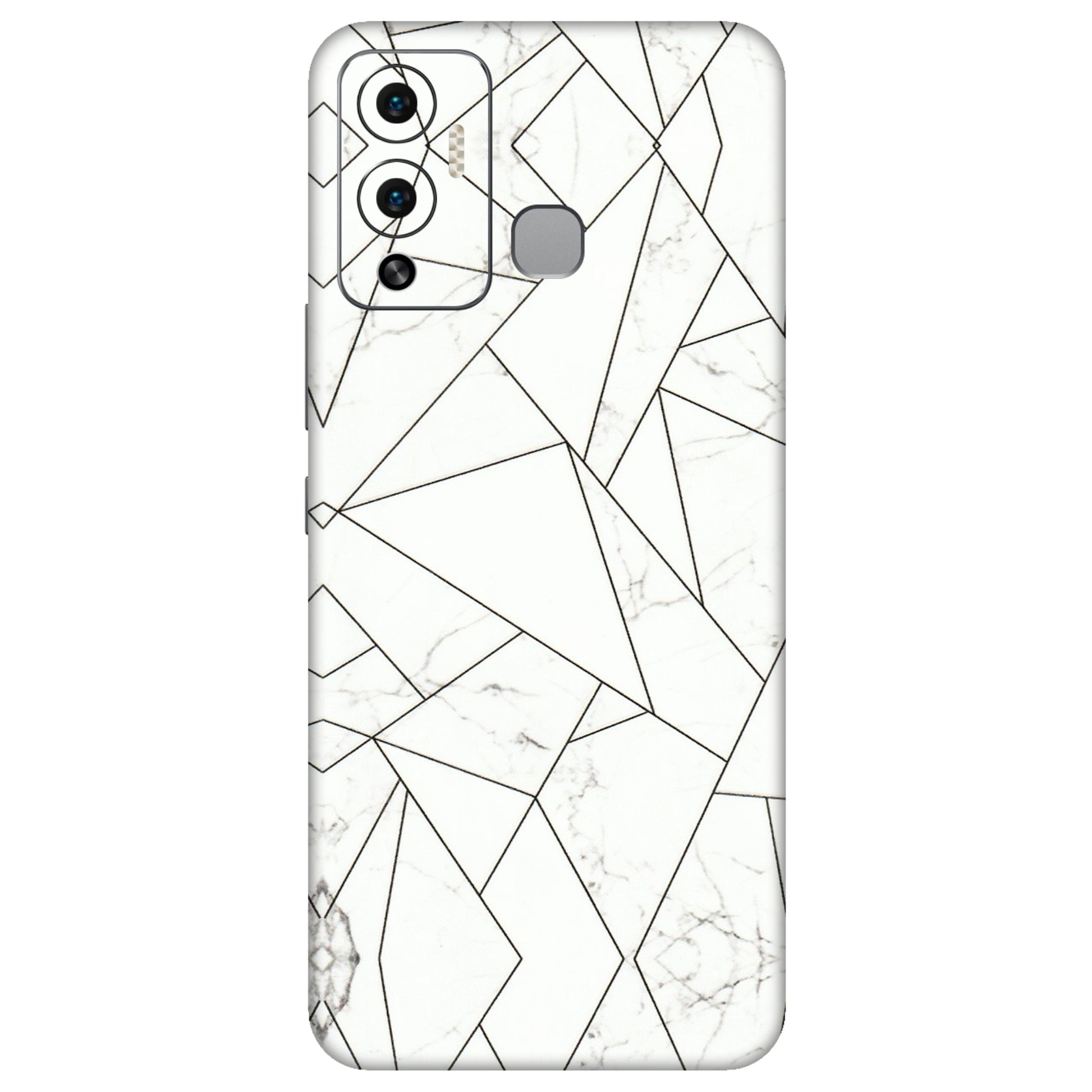 INFINIX Phone Skins (All Models) - Luxury White Marble Effect - 3D Embossed Finish (L-168) Infinix Hot 12 Play