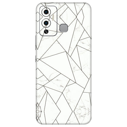 INFINIX Phone Skins (All Models) - Luxury White Marble Effect - 3D Embossed Finish (L-168) Infinix Hot 12 Play