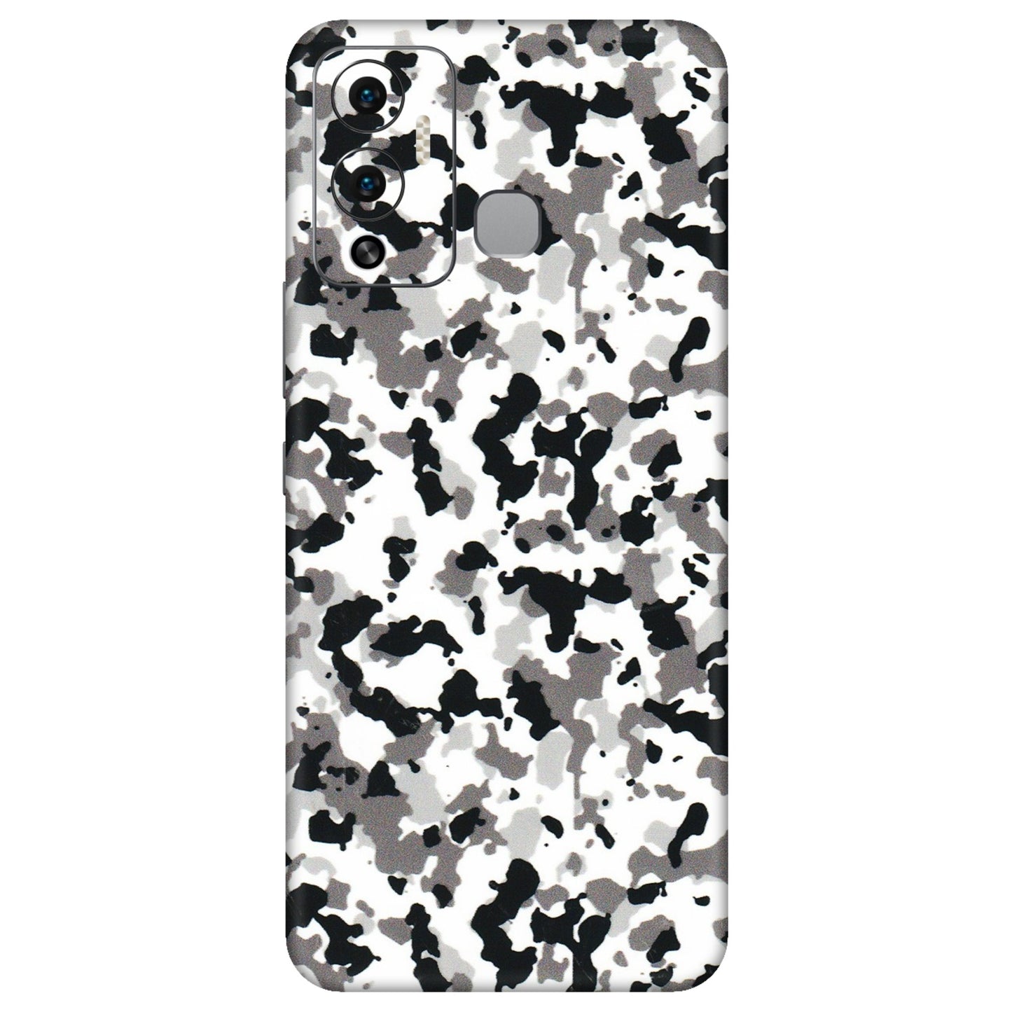 INFINIX Phone Skins (All Models) - White Black Camouflage - 3D Embossed Finish (L-18) Infinix Hot 12 Play