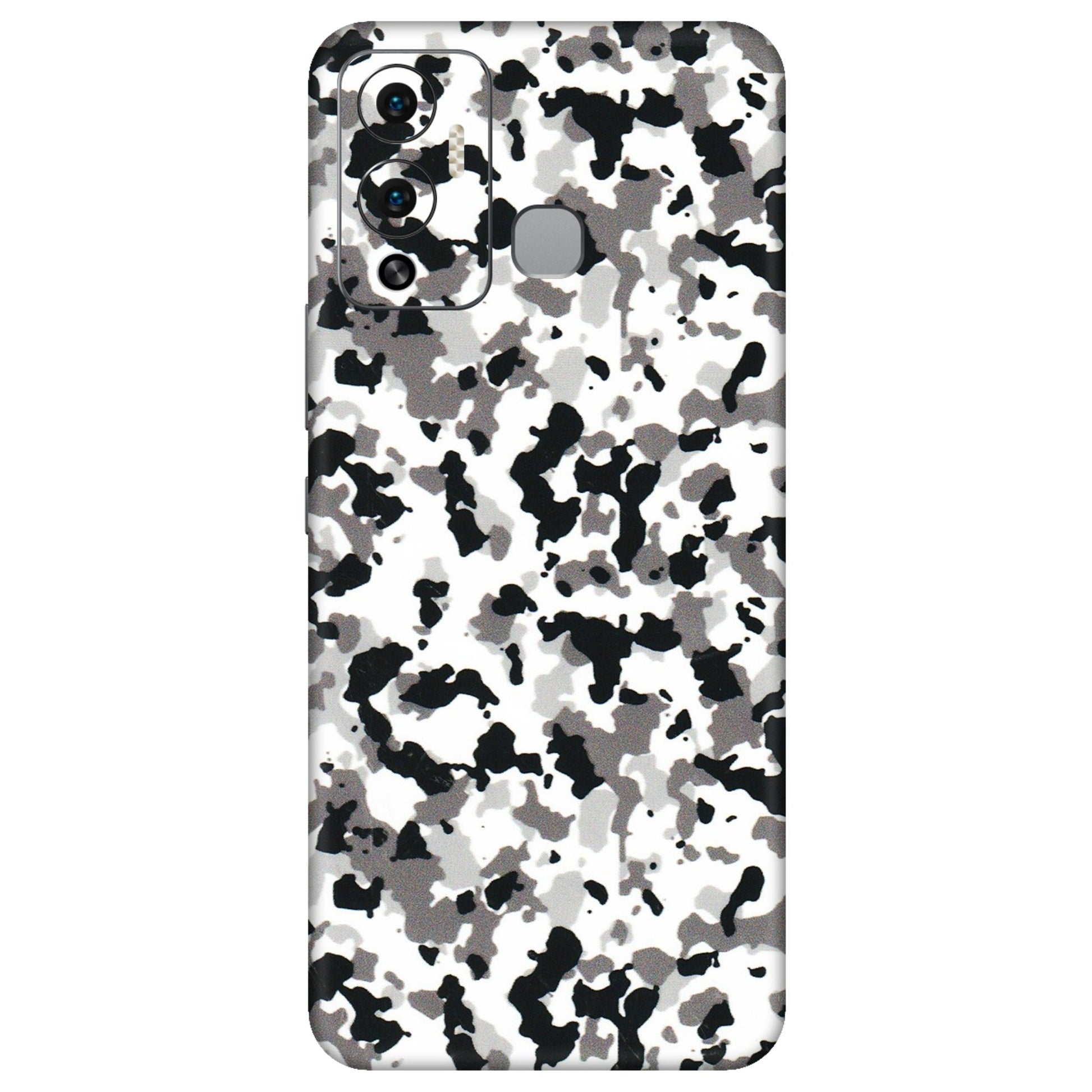 INFINIX Phone Skins (All Models) - White Black Camouflage - 3D Embossed Finish (L-18) Infinix Hot 12 Play