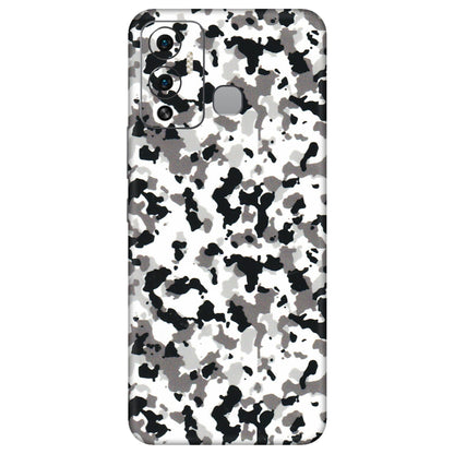 INFINIX Phone Skins (All Models) - White Black Camouflage - 3D Embossed Finish (L-18) Infinix Hot 12 Play